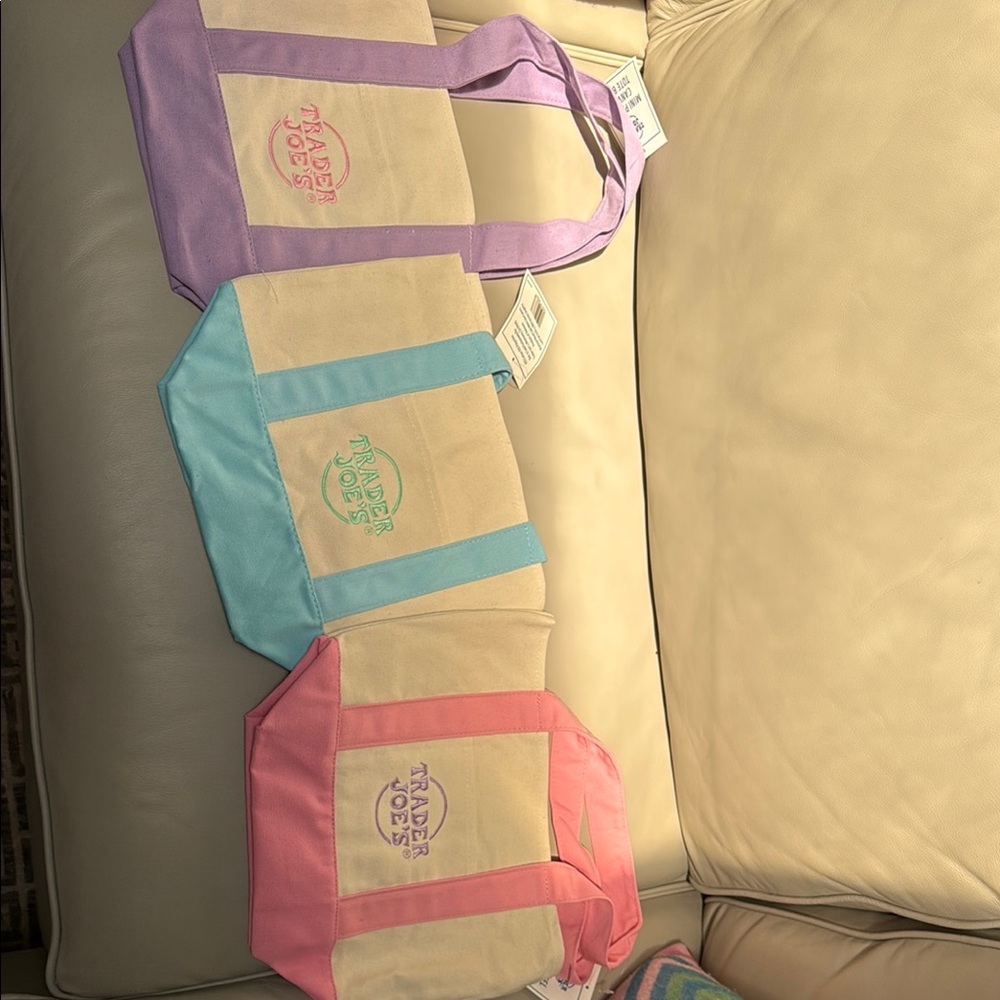 Trader Joe's Canvas Tote Bags Set
